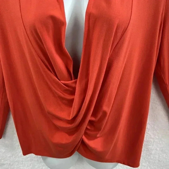 Chico's Zenergy Womens Draped Crossover Blouse Fold Front Top 1XL Audrey Hepburn - Picture 4 of 9